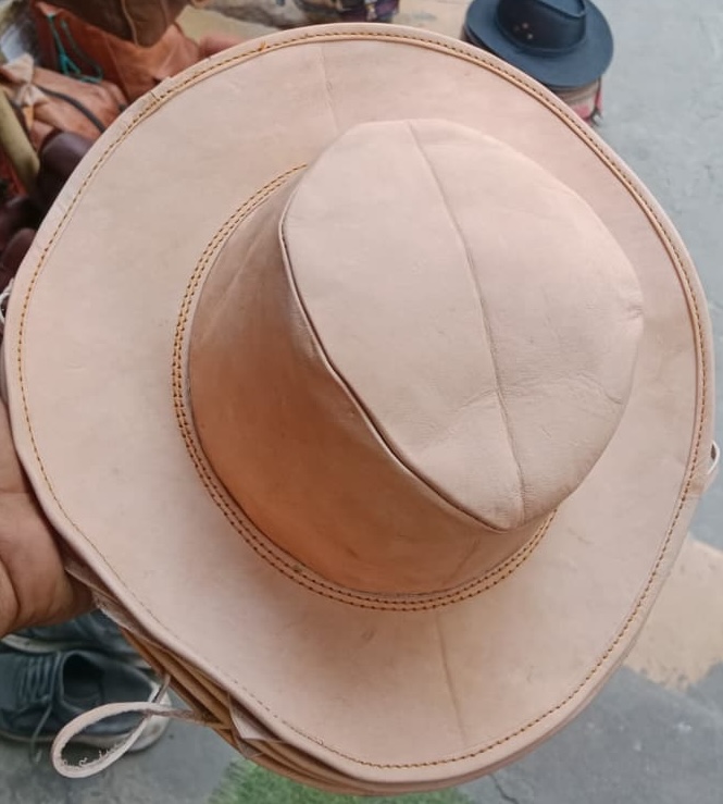 Light Tan Leather Cowboy Hat